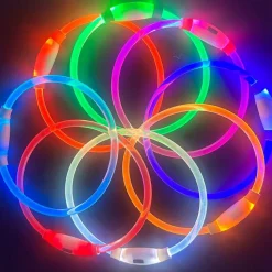 DOWNYPAWS - Collier lumineux rechargeable pour chien vert taille l : circonférence 70 cm
