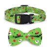 DOWNYPAWS - Collier pour chien d'halloween avec motifs de citrouille, fantôme et chauve - souris taille s : 1,5*40cm vert
