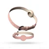 DOWNYPAWS - Collier traqueur gps pour chats et chiens - en cuir synthétique rose s
