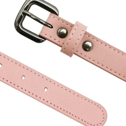DOWNYPAWS - Collier traqueur gps pour chats et chiens - en cuir synthétique rose m