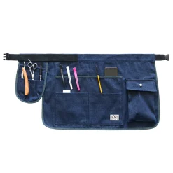 DOWNYPAWS - Court pour jardinage ou bricolage, teinte bleu jean et liberty, poches, coutures renfo-bleu
