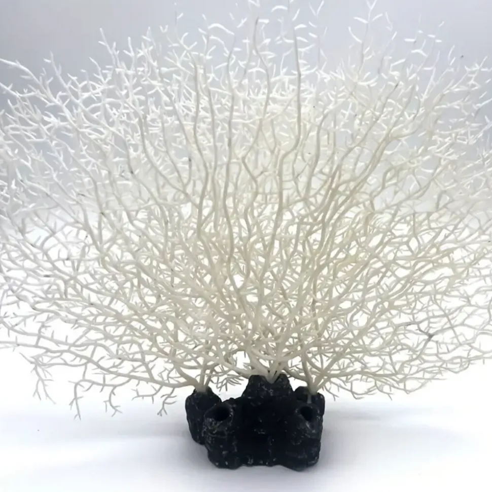 DOWNYPAWS - Décoration en corail en silicone pour aquarium, arbre de corail blanc