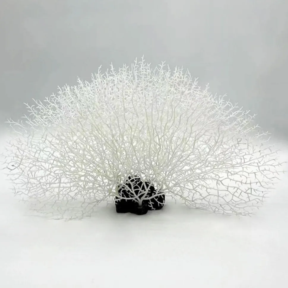 DOWNYPAWS - Décoration en corail en silicone pour aquarium, arbre de corail blanc