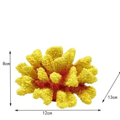 DOWNYPAWS - Décoration en corail en résine pour aquariums de mer jaune