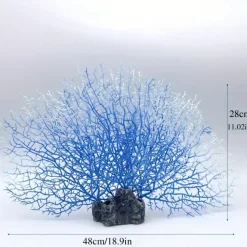 DOWNYPAWS - Décoration en corail en silicone pour aquarium, arbre de corail bleu