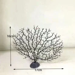 DOWNYPAWS - Décoration en corail et micro-plantes pour aquarium noir