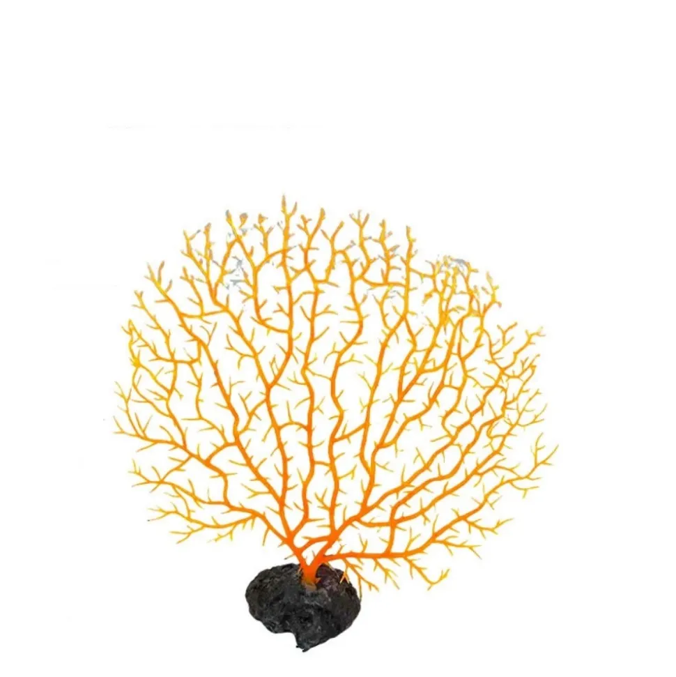 DOWNYPAWS - Décoration en corail et micro-plantes pour aquarium orange