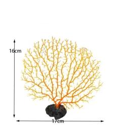 DOWNYPAWS - Décoration en corail et micro-plantes pour aquarium orange