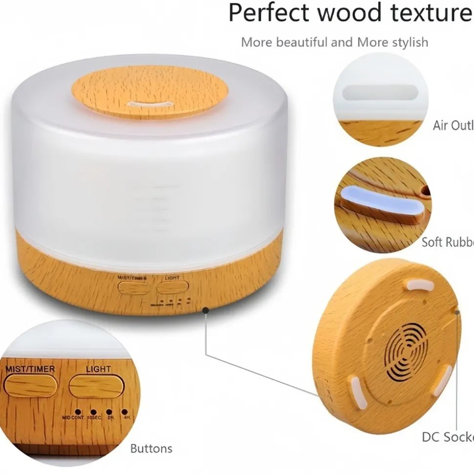 DOWNYPAWS - Diffuseur d'huiles essentielles - humidificateur à ultrasons (500 ml, faible bruit)