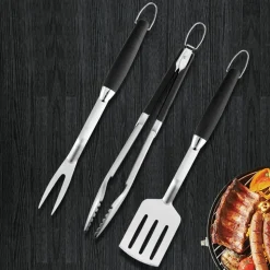 DOWNYPAWS - Ensemble de barbecue d'extérieur en acier inoxydable 3 pièces