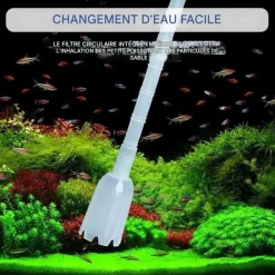 DOWNYPAWS - Filtre d'aquarium-aspirateur décoration d'aquarium-bleu 1,5 m