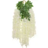 DOWNYPAWS - Fleurs de glycine artificielles, 12 tiges blanches