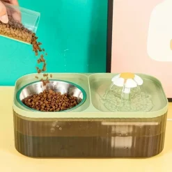 DOWNYPAWS - Fontaine à Eau Automatique Pour Chat, Gamelle En Acier Inoxydable