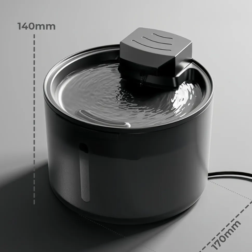 DOWNYPAWS - Fontaine à eau pour chat : en acier inoxydable filtre automatique grande capacité de circulation d'eau