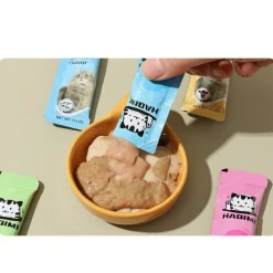 DOWNYPAWS - Friandises pour chats,saveur de poulet 20 paquets*14g, riches en oméga 3 et 6, avec taurine et vitamine e