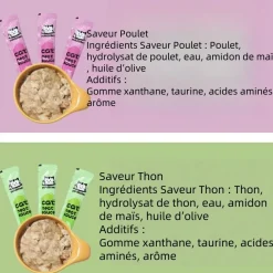 DOWNYPAWS - Friandises pour chats, saveur de saumon 20 paquets*14g, riches en oméga 3 et 6, avec taurine et vitamine e