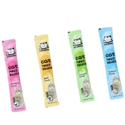 DOWNYPAWS - Friandises pour chats,saveur de bœuf 20 paquets*14g, riches en oméga 3 et 6, avec taurine et vitamine e