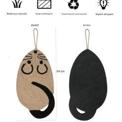 DOWNYPAWS - Griffoir pour chat-tapis griffoir en sisal pour chat forme de souris-54*25*1cm