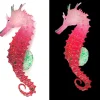 DOWNYPAWS - Hippocampe en silicone lumineux simulé pour la décoration d'aquarium avec ventouse rouge*2