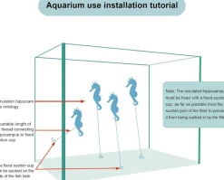 DOWNYPAWS - Hippocampe en silicone lumineux simulé pour la décoration d'aquarium avec ventouse rouge*2