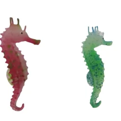 DOWNYPAWS - Hippocampe en silicone lumineux simulé pour la décoration d'aquarium avec ventouse rouge*2