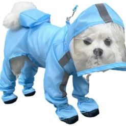 DOWNYPAWS - Imperméable pour chien avec sac de rangement-taille s : longueur du dos : 27 cm