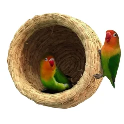 DOWNYPAWS - Jouets pour oiseaux-nid d'oiseau-grand tissé à la main 12,5 cm