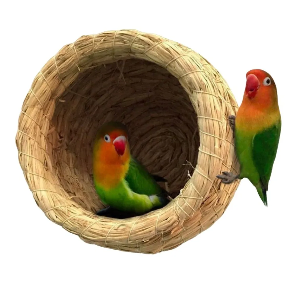 DOWNYPAWS - Jouets pour oiseaux-nid d'oiseau-grand tissé à la main 12,5 cm