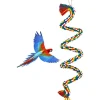 DOWNYPAWS - Jouets pour oiseaux-jouet à corde pour oiseaux 100cm-forme réglable avec cloche
