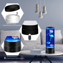 DOWNYPAWS - Lampe à poissons bulles led - multicolore usb