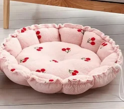 DOWNYPAWS - Lit en peluche pour chat: nuage pétales citrouille modélisation réglable double usage chaud