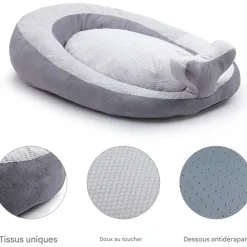DOWNYPAWS - Lit pour chats et chiens appuie-tête en forme de b