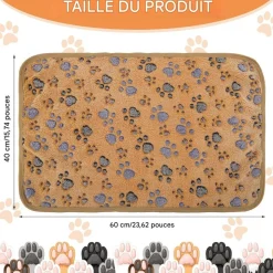 DOWNYPAWS - Lot de 2 couverture pour chats et chiens-beige + marron - taille s 40*60cm