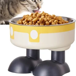 DOWNYPAWS - Mangeoire hauteur ergonomique - acier inoxydable jaune