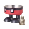 DOWNYPAWS - Mangeoire hauteur ergonomique - acier inoxydable rouge