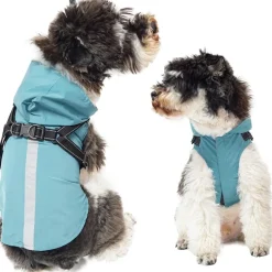 DOWNYPAWS - Manteau pour chiens-avec harnais-réfléchissant imperméable-vert taille 2xl
