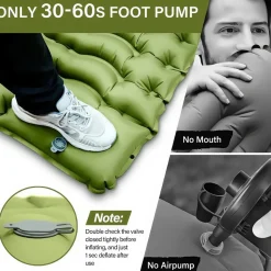 DOWNYPAWS - Matelas gonflable pliable pour extérieur: résistant à l'eau et aux rayures facile à transporter et gonflable à pied