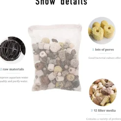 DOWNYPAWS - Média filtration 12 en 1 - 500g pour aquarium