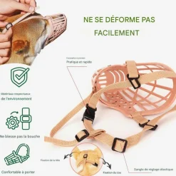 DOWNYPAWS - Muselière pour chien-convient aux chiens de moins de 15 kg-beige