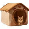 DOWNYPAWS - Niche Amovible Et Lavable Pour Animaux De Compagnie, Adaptée Aux Chats