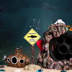 DOWNYPAWS - Ornement d'aquarium en résine