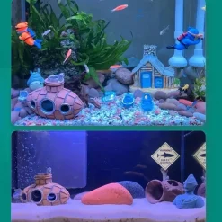DOWNYPAWS - Ornement d'aquarium en résine