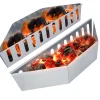 DOWNYPAWS - Panier à charbon de bois pour barbecue d'extérieur en tôle galvanisée