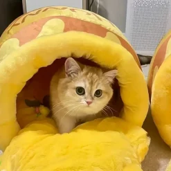 DOWNYPAWS - Panier Pour Chat En Forme De Pot De Miel, Tapis épais, Amovible Et Lavable