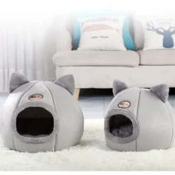 DOWNYPAWS - Panier pour chat-lit pour chat- forme de chat gris-l 36 x 36 x 36 cm