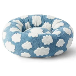 DOWNYPAWS - Panier rond pour chien et chat - avec housse lavable, moelleux et antidérapant