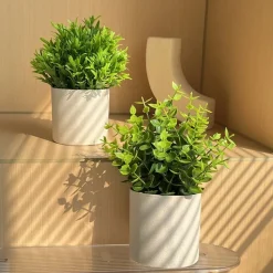 DOWNYPAWS - Plantes vertes artificielles en pot, gazon artificiel