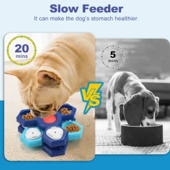 DOWNYPAWS - Plateau tournant d'alimentation à 3 niveaux, jouet d'alimentation pour chien