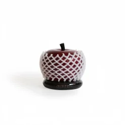 DOWNYPAWS - Pot à cure - dents en céramique en forme de pomme rouge (8x8 cm)