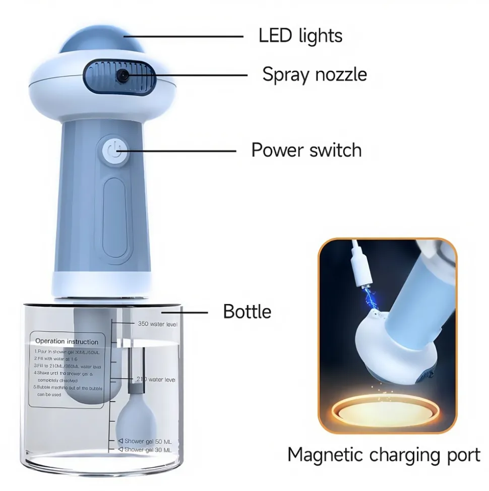 DOWNYPAWS - Produits de nettoyage pour animaux de compagnie: machine de bain et de douche moussante rapide